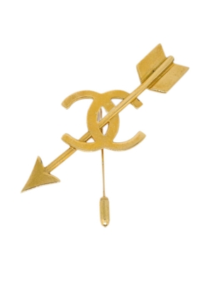 CHANEL Pre-Owned 1993 gold plated Arrow CC brooch