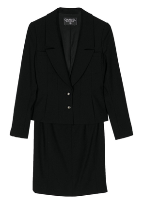 CHANEL Pre-Owned 1990s CC wool skirt suit - Black