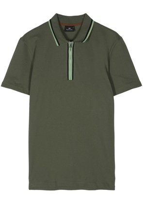 PS Paul Smith short-zip stripe-detail polo shirt - Green