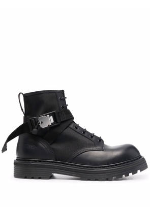 Premiata panelled leather ankle boots - Black