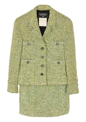 CHANEL Pre-Owned 1990s single-breasted bouclé suit - Green