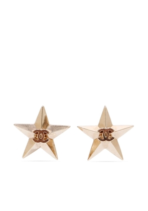 CHANEL Pre-Owned 2017 CC star stud earrings - Gold