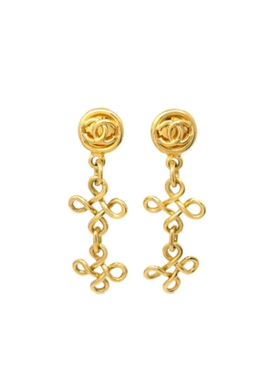CHANEL Pre-Owned 1993 dangle clip-on earrings - Gold