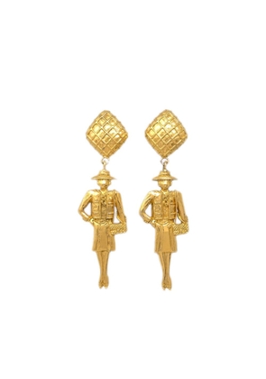 CHANEL Pre-Owned 1990-200s Mademoiselle dangle earrings - Gold