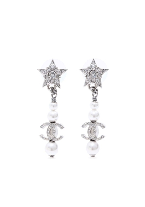 CHANEL Pre-Owned 2020 CC star rhinestone earrings - Silver