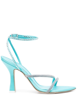 3juin crystal-embellished strappy leather sandals - Blue