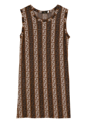 Fendi Pre-Owned Zucca-pattern sleeveless minidress - Brown