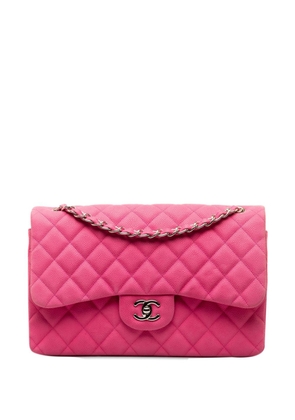 CHANEL Pre-Owned 2013-2014 Jumbo Classic Caviar Double Flap shoulder bag - Pink