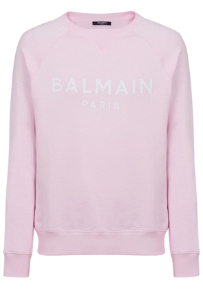 Balmain Balmain Paris logo-print cotton sweatshirt - Pink