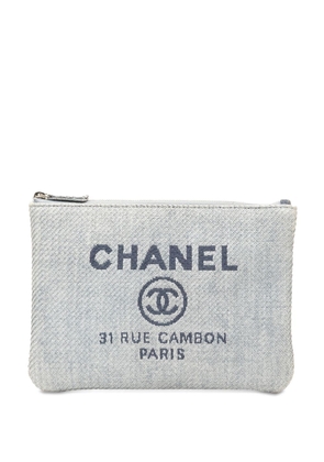CHANEL Pre-Owned 2013-2014 Small Canvas Deauville O Case clutch bag - Blue