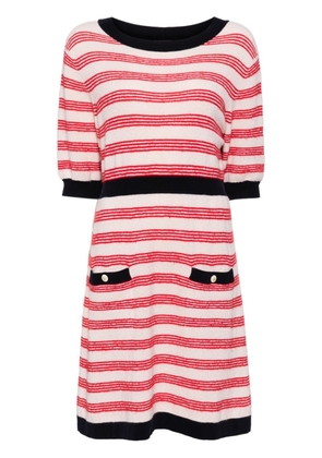 CHANEL Pre-Owned 2000s striped knitted dress - White