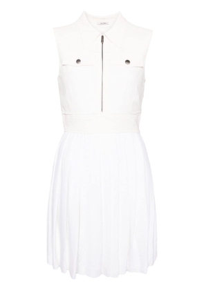 Miu Miu Pre-Owned sleeveless pleated minidress - White