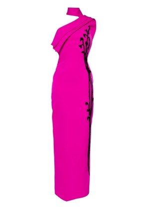 Saiid Kobeisy bead-embellished one-shoulder gown - Pink
