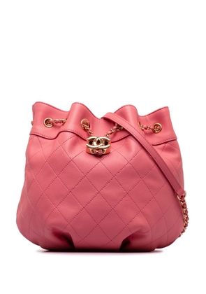 CHANEL Pre-Owned 2019 Small Quilted Calfskin bucket bag - Pink