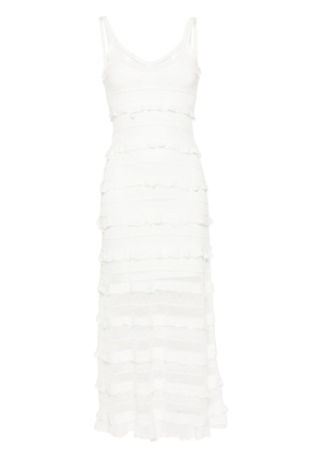 SANDRO V-neck lace maxi dress - White