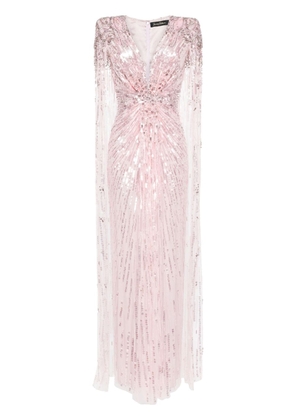 Jenny Packham Gold Rush sequined cape gown - Pink