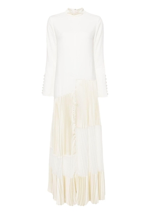 Simkhai plissé-detailing gown dress - White