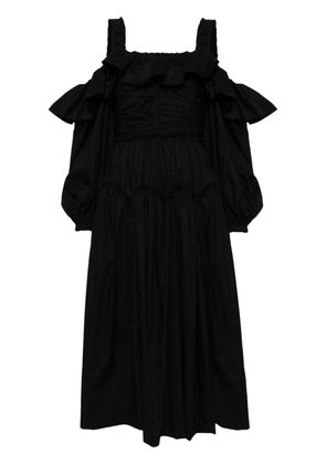 Ulla Johnson Caprice ruched cotton midi dress - Black