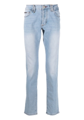 Philipp Plein Super Straight-cut stonewashed jeans - Blue