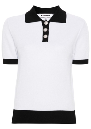 George Keburia colourblock lurex polo shirt - Black