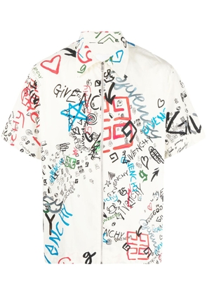 Givenchy graffiti-print zip-front shirt - Neutrals