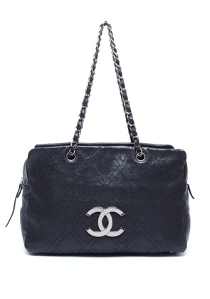 CHANEL Pre-Owned 2008-2009 CC diamond-quilted tote bag - Black