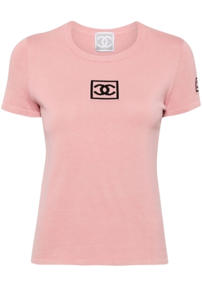 CHANEL Pre-Owned 2003 CC-jacquard knitted T-shirt - Pink