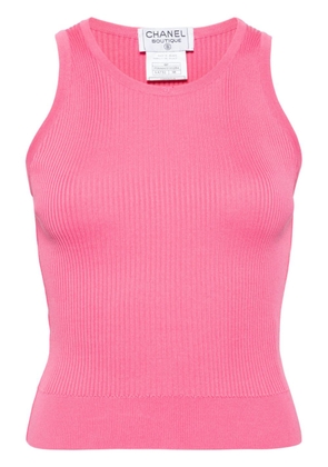 CHANEL Pre-Owned 1996 CC fine-ribbed tank top - Pink
