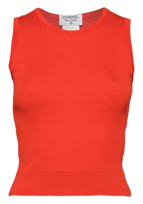 CHANEL Pre-Owned 1996 CC ribbed-knit tank top - Red