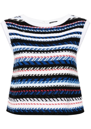 CHANEL Pre-Owned 2000s chevron-pattern sleeveless top - Blue