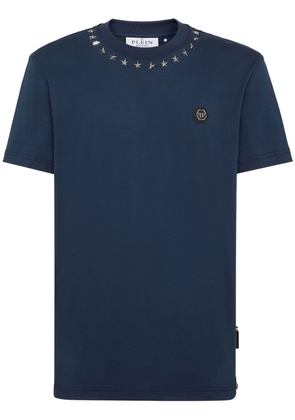 Philipp Plein logo-plaque cotton T-shirt - Blue