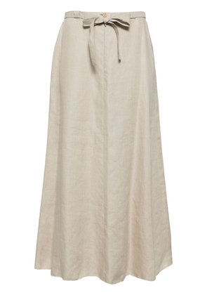 CHANEL Pre-Owned 2000 linen A-line skirt - Neutrals