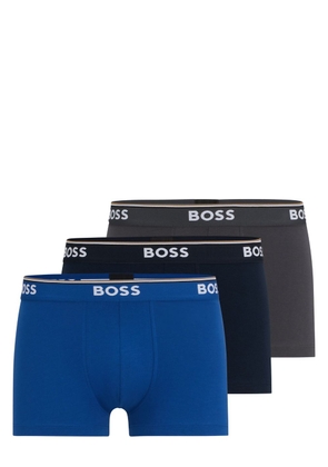 BOSS logo-waistband cotton boxer (set of three) - Blue