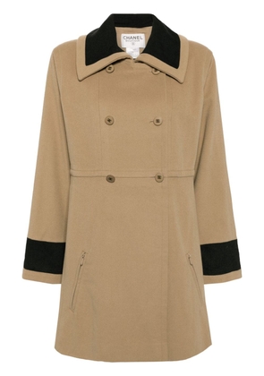 CHANEL Pre-Owned 1998 wool double-breasted coat - Brown