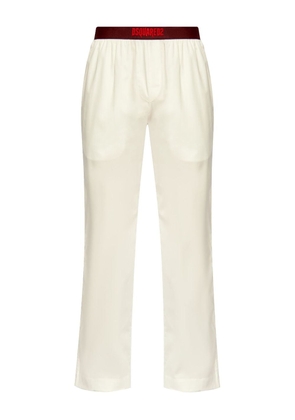 DSQUARED2 logo-waistband cotton trousers - Neutrals