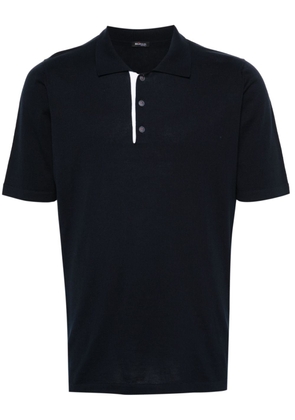 Kiton fine-ribbed cotton polo shirt - Blue