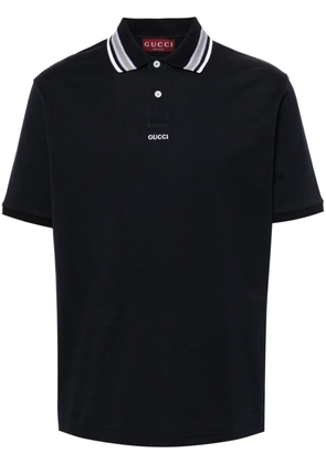 Gucci logo-embroidered polo shirt - Blue
