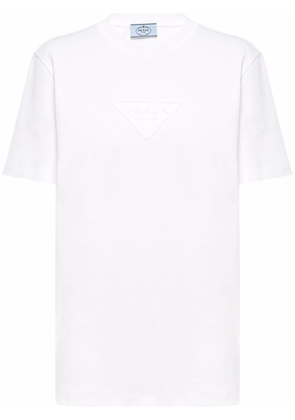 Prada triangle-logo interlock T-shirt - WHITE