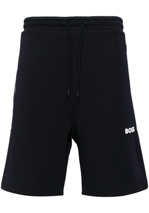 BOSS logo-print track shorts - Black