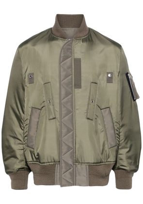 sacai zip-up bomber jacket - Green