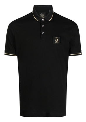 Armani Exchange logo-patch polo shirt - Black