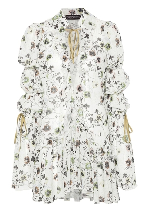 SIEDRES Darmy floral-print minidress - White