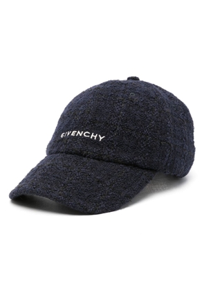 Givenchy logo-embroidered tweed cap - Blue