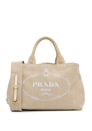 Prada Pre-Owned 2013-2023 Woven Canapa Logo satchel - Brown
