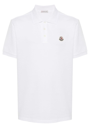 Moncler logo-appliqué piqué polo shirt - White