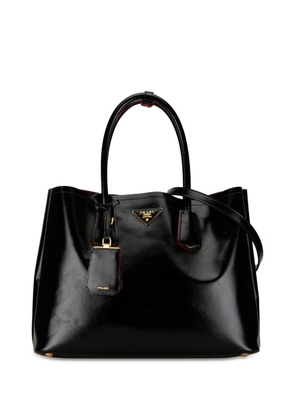 Prada Pre-Owned 2013-2023 Medium Saffiano Vernice Double satchel - Black