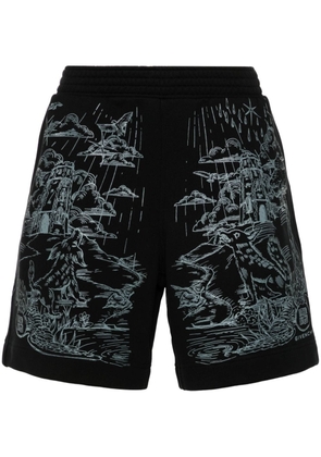 Givenchy sketch-print cotton track shorts - Black