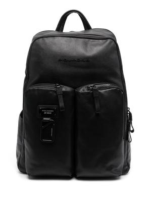 PIQUADRO debossed-logo detail backpack - Black