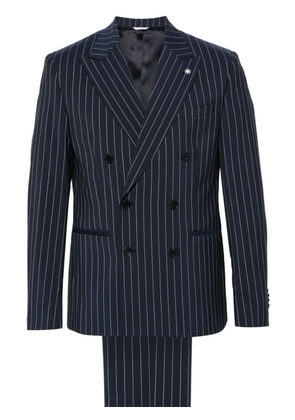 Manuel Ritz pinstriped double-breasted suit - Blue
