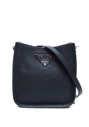 Prada Pre-Owned logo-lettering leather shoulder bag - Black